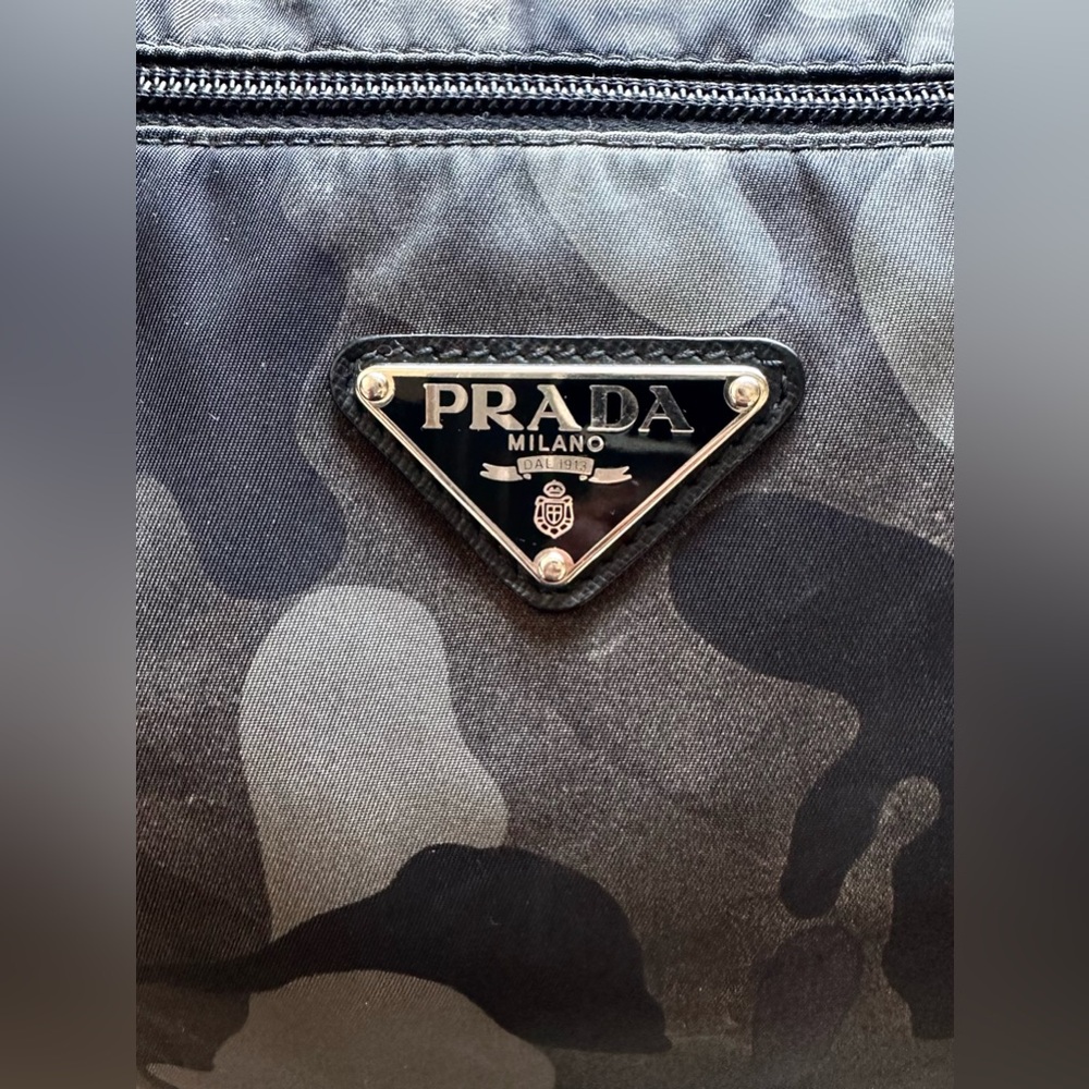 PRADA Tote Messenger Bag L Camouflage Camo Tessuto Carryon Gym - Picture 2 of 13